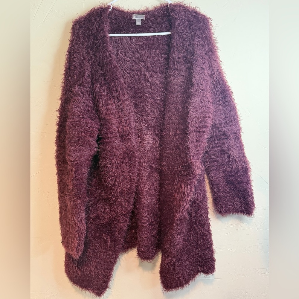 Chelsea28 Plush Burgundy Cardigan
